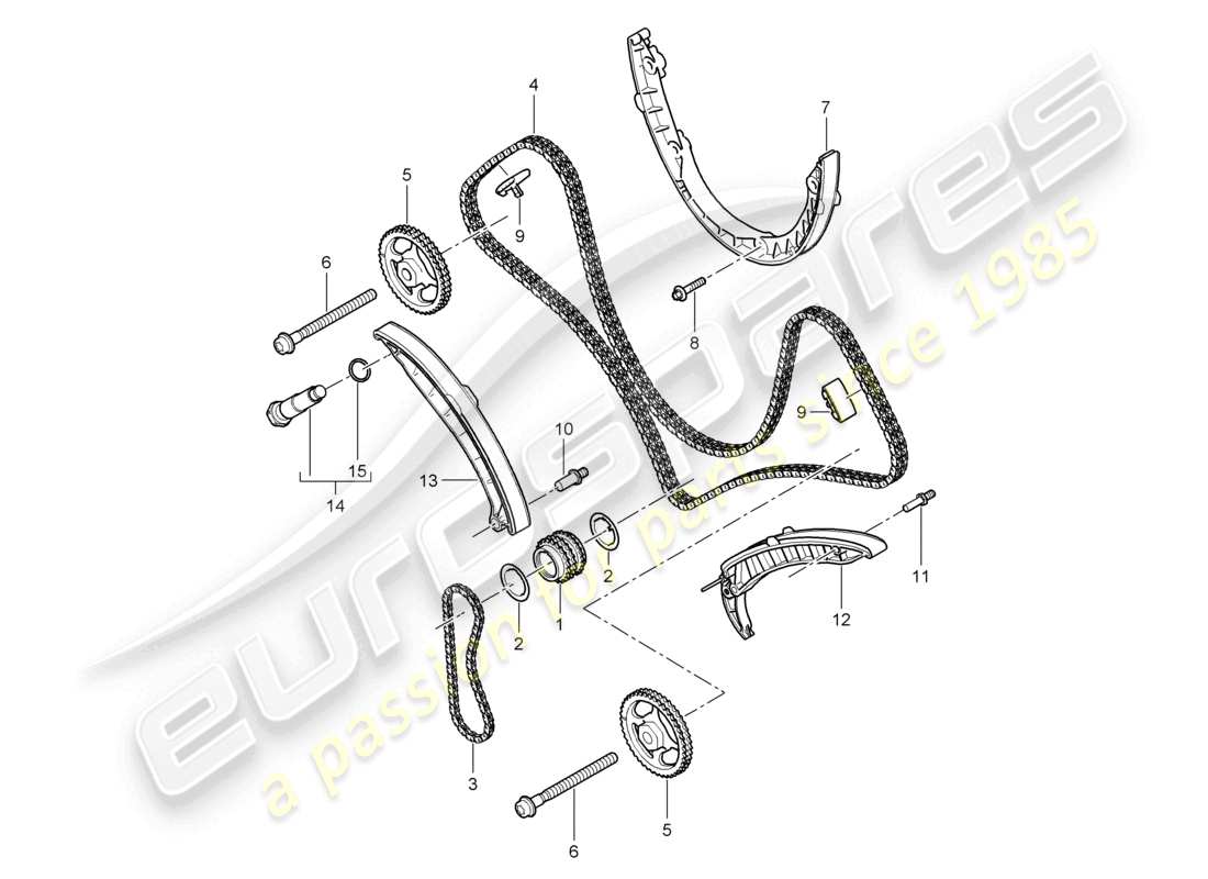 a part diagram from the porsche 2007 (cayenne e1 9pa) parts catalogue
