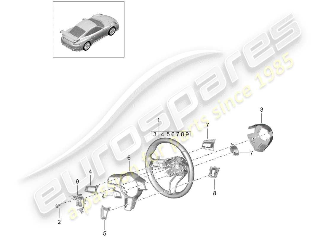 VIEW PARTS DIAGRAMS FROM THE PORSCHE 991 PARTS CATALOGUE a part diagram from the porsche 991 parts catalogue