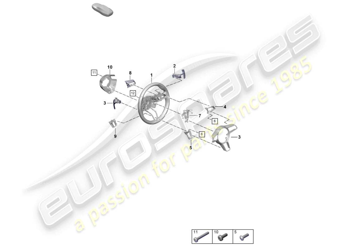 a part diagram from the porsche 2020 (718 boxster spyder) parts catalogue