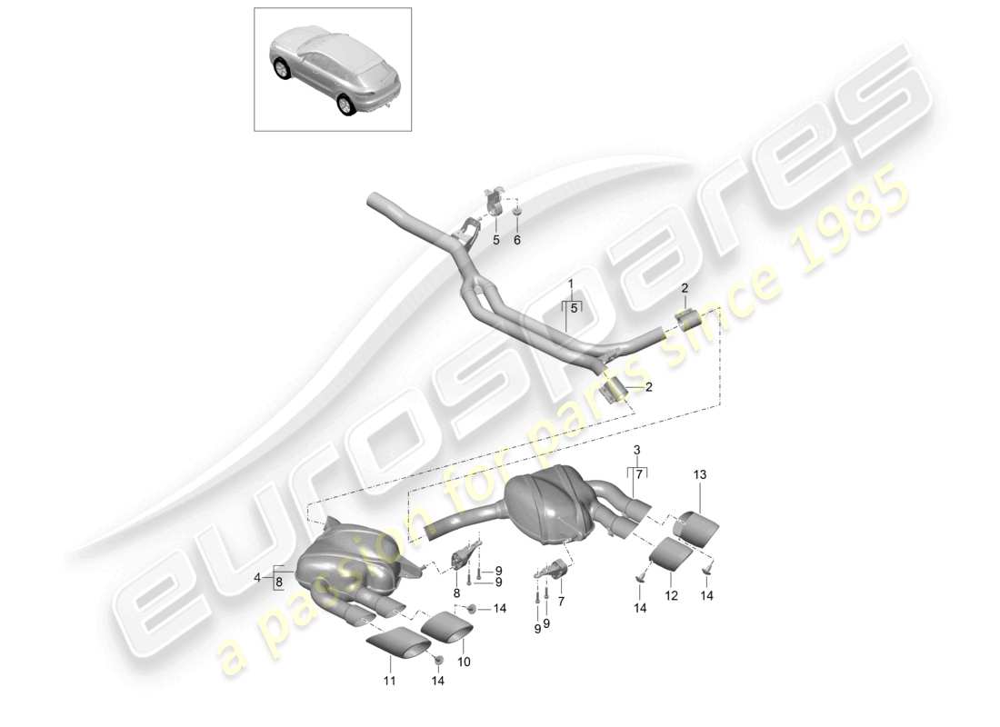 a part diagram from the porsche 2015 (macan) parts catalogue