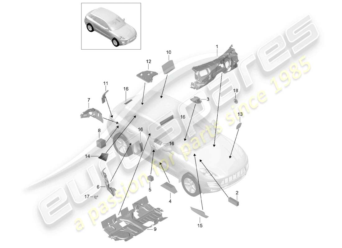 a part diagram from the porsche 2015 (macan) parts catalogue