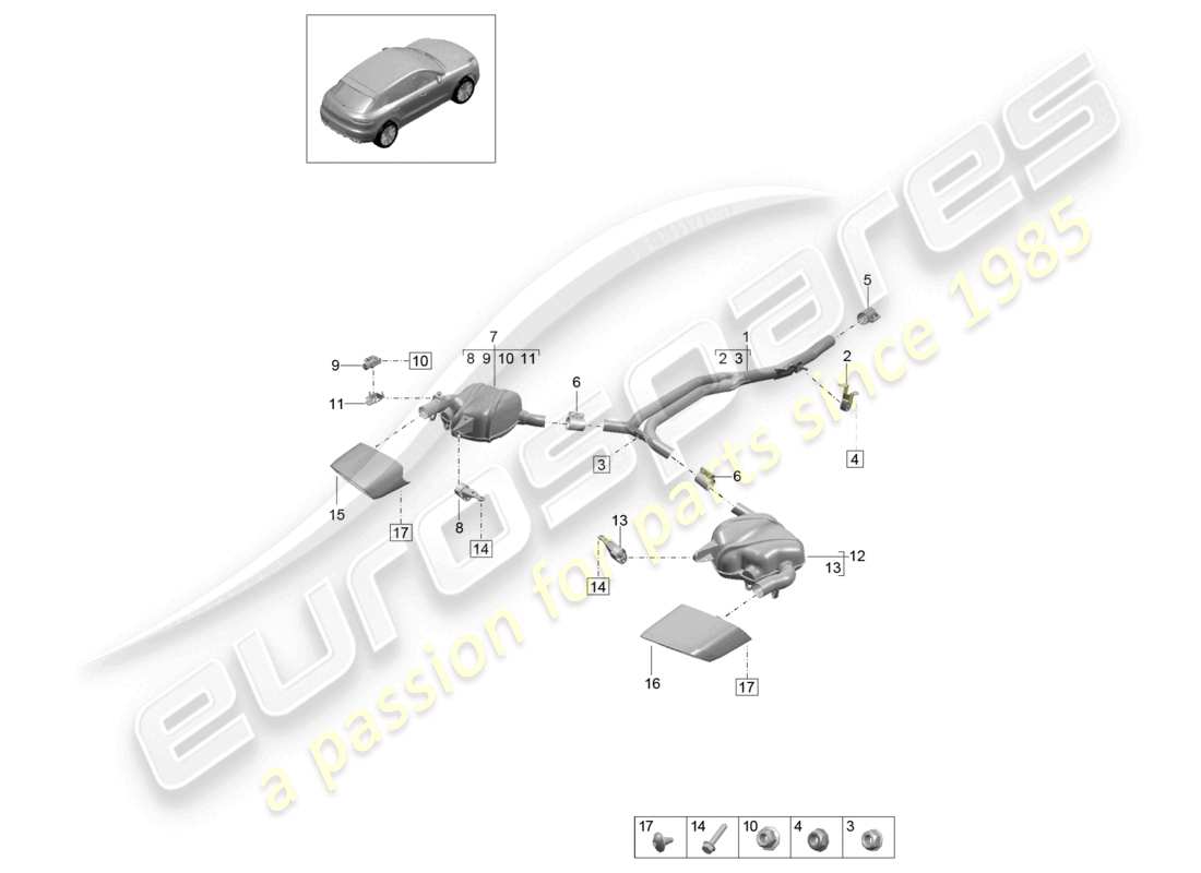 VIEW PARTS DIAGRAMS FROM THE PORSCHE MACAN PARTS CATALOGUE a part diagram from the porsche macan parts catalogue
