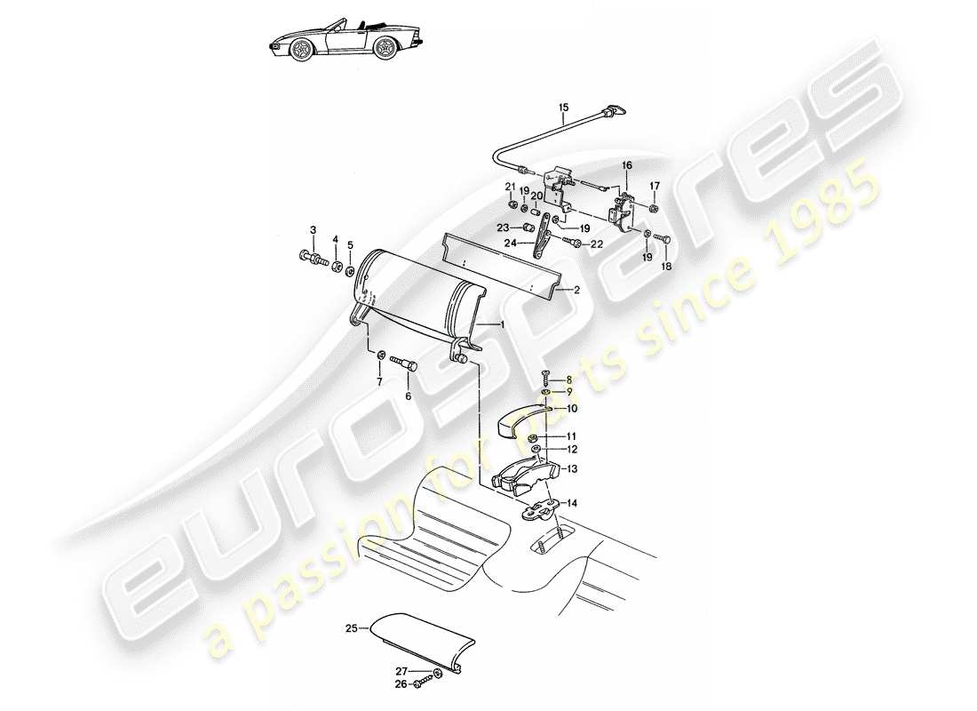 a part diagram from the porsche accessories and tequipment parts catalogue