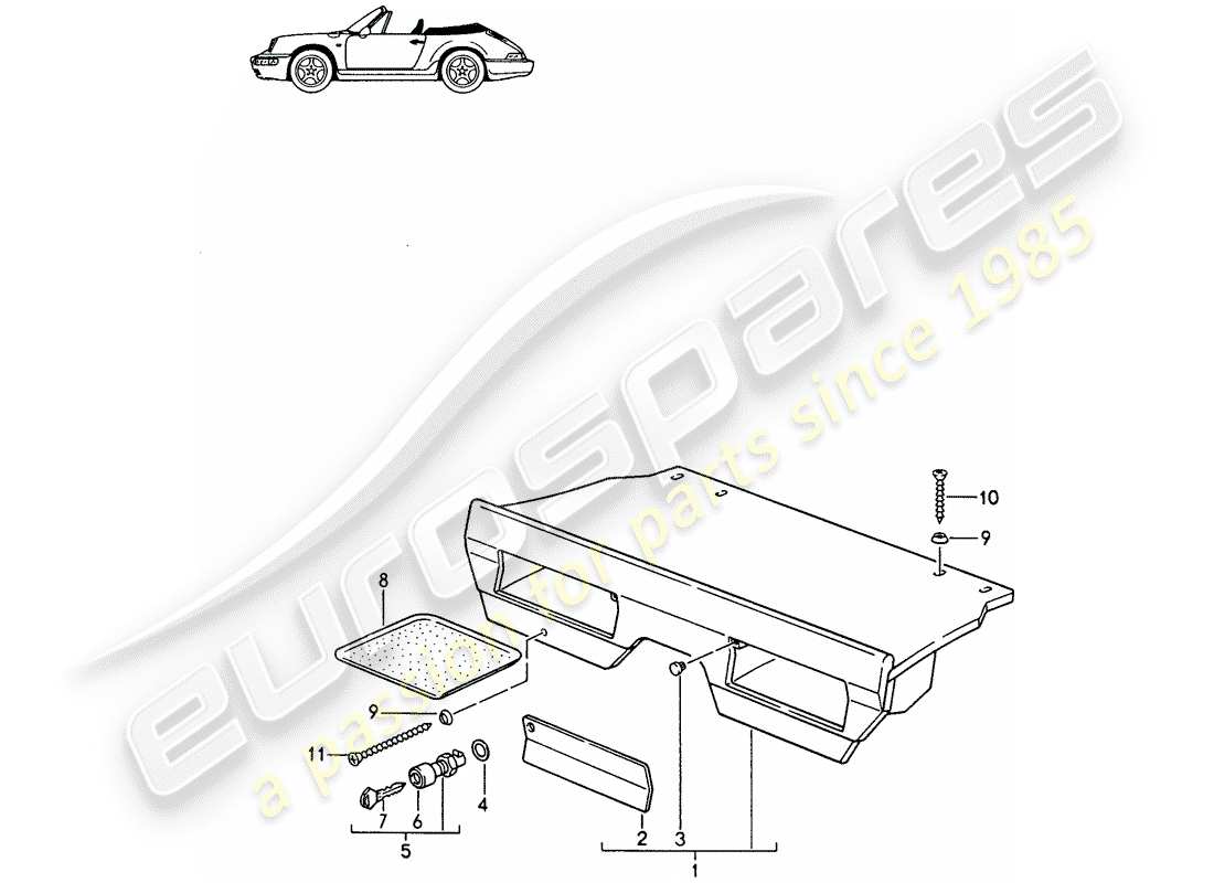 a part diagram from the porsche 1992 (seats for 944/968/911/928) parts catalogue