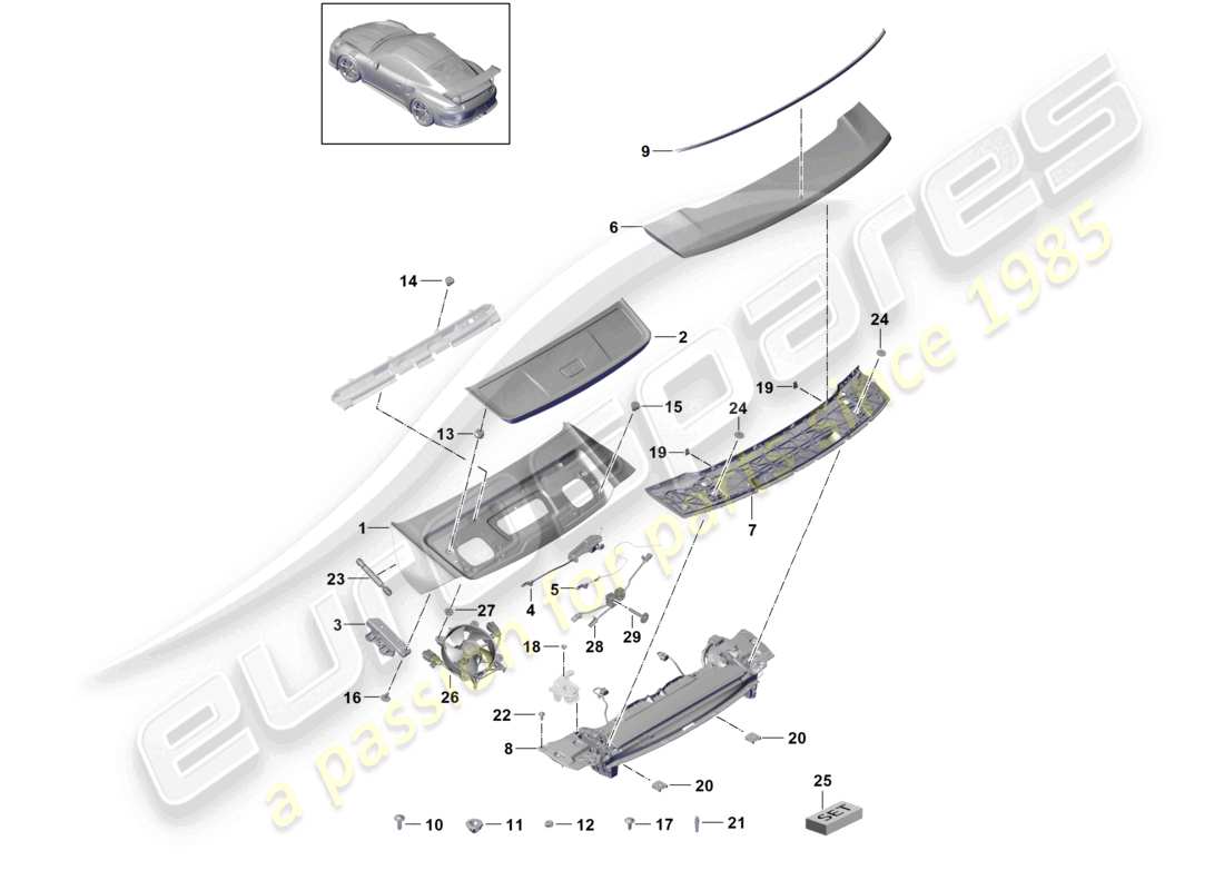 a part diagram from the porsche 991 parts catalogue