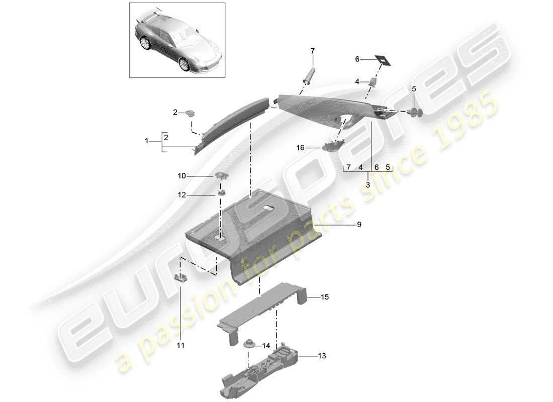 a part diagram from the porsche 991 parts catalogue
