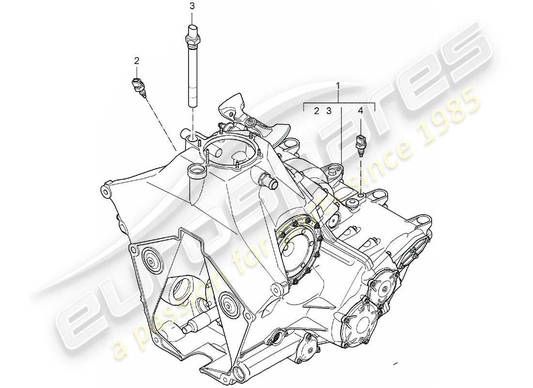 a part diagram from the porsche accessories and tequipment parts catalogue