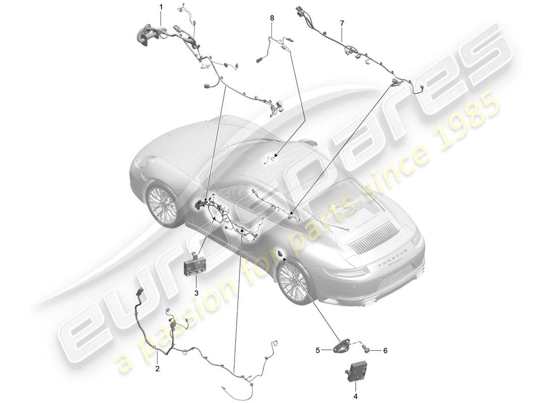 a part diagram from the porsche 991 parts catalogue