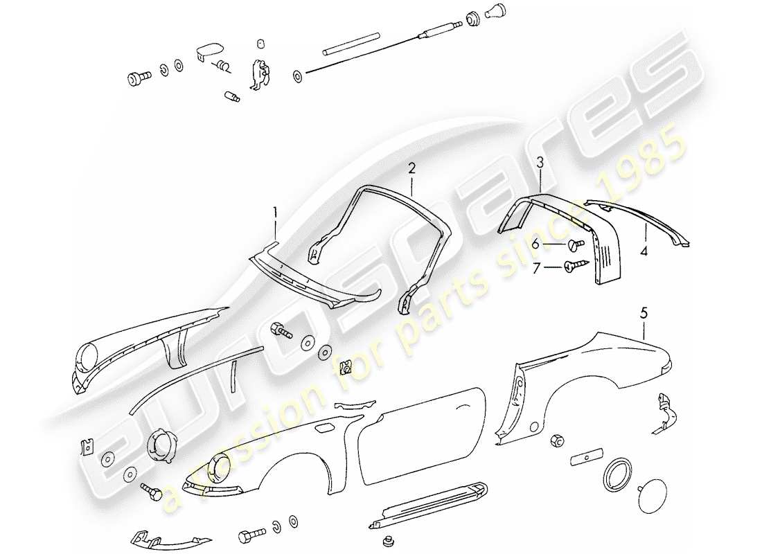 VIEW PARTS DIAGRAMS FROM THE PORSCHE 911 PARTS CATALOGUE a part diagram from the porsche 911 parts catalogue