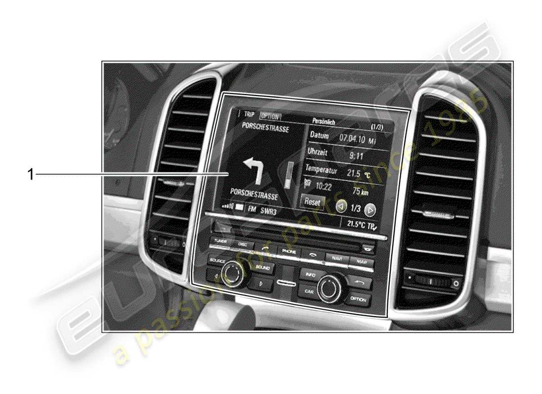 VIEW PARTS DIAGRAMS FROM THE PORSCHE ACCESSORIES AND TEQUIPMENT PARTS CATALOGUE a part diagram from the porsche accessories and tequipment parts catalogue