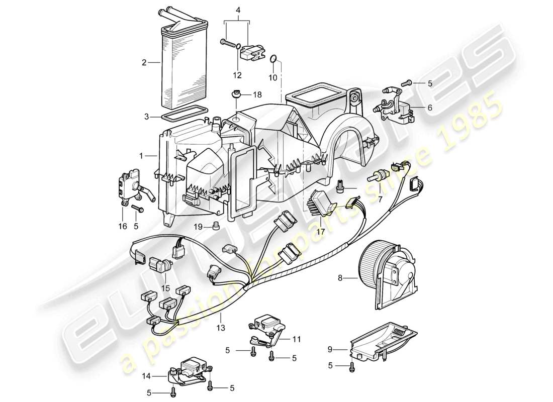 VIEW PARTS DIAGRAMS FROM THE PORSCHE BOXSTER PARTS CATALOGUE a part diagram from the porsche boxster parts catalogue