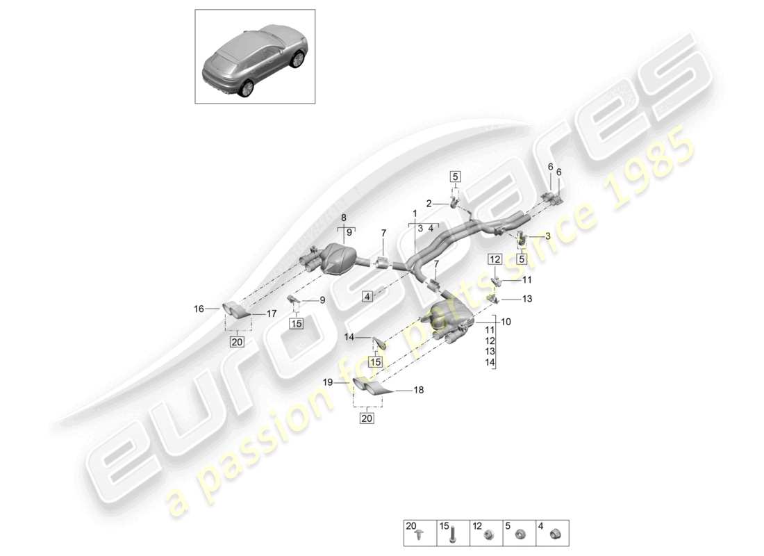 a part diagram from the porsche macan parts catalogue