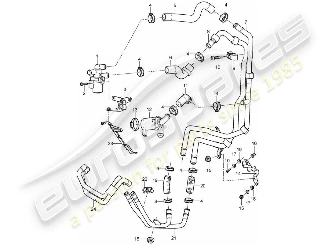 VIEW PARTS DIAGRAMS FROM THE PORSCHE CAYENNE PARTS CATALOGUE a part diagram from the porsche cayenne parts catalogue