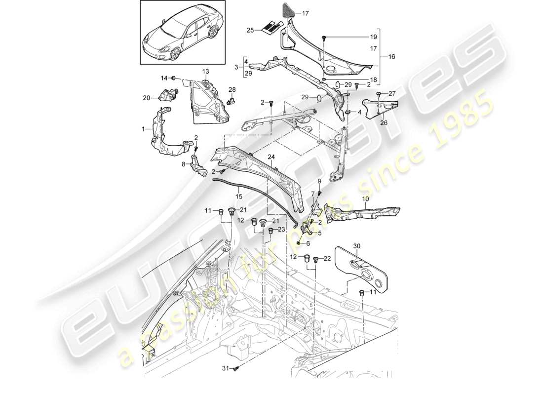 a part diagram from the porsche panamera parts catalogue