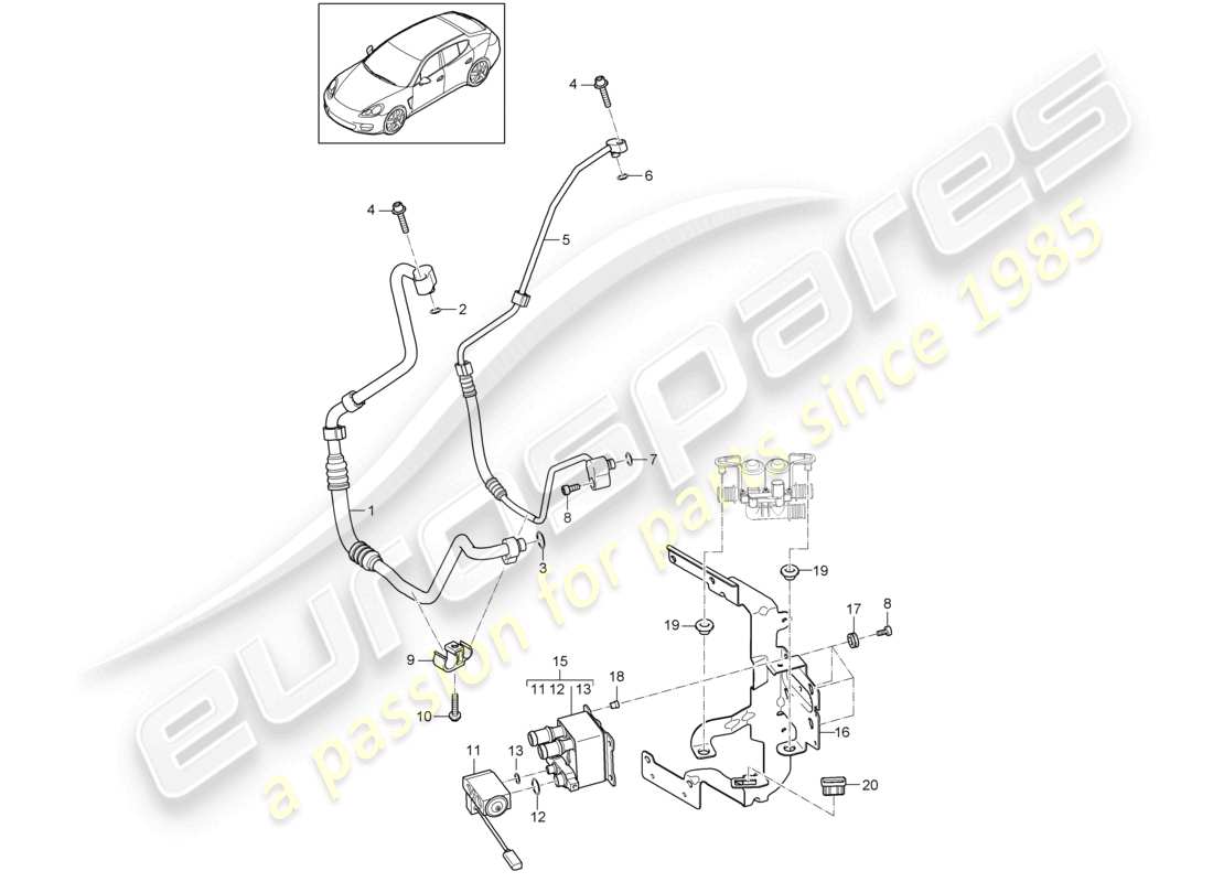 a part diagram from the porsche panamera parts catalogue