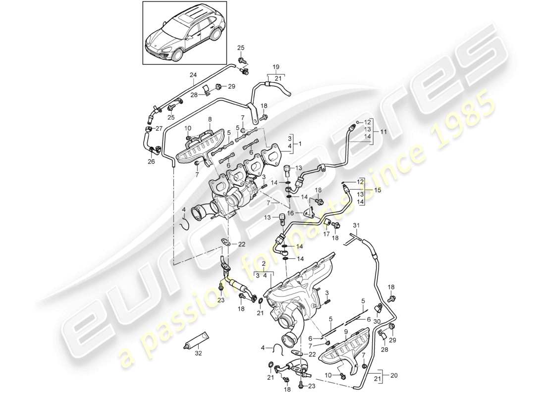 a part diagram from the porsche cayenne parts catalogue