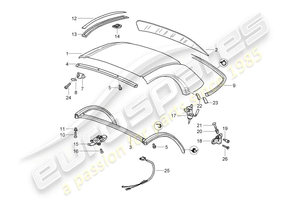 VIEW PARTS DIAGRAMS FROM THE PORSCHE BOXSTER PARTS CATALOGUE a part diagram from the porsche boxster parts catalogue