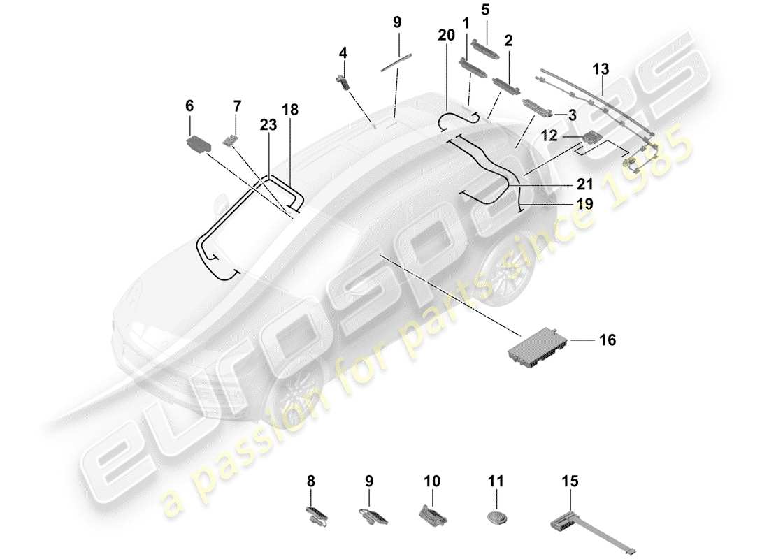 VIEW PARTS DIAGRAMS FROM THE PORSCHE CAYENNE PARTS CATALOGUE a part diagram from the porsche cayenne parts catalogue