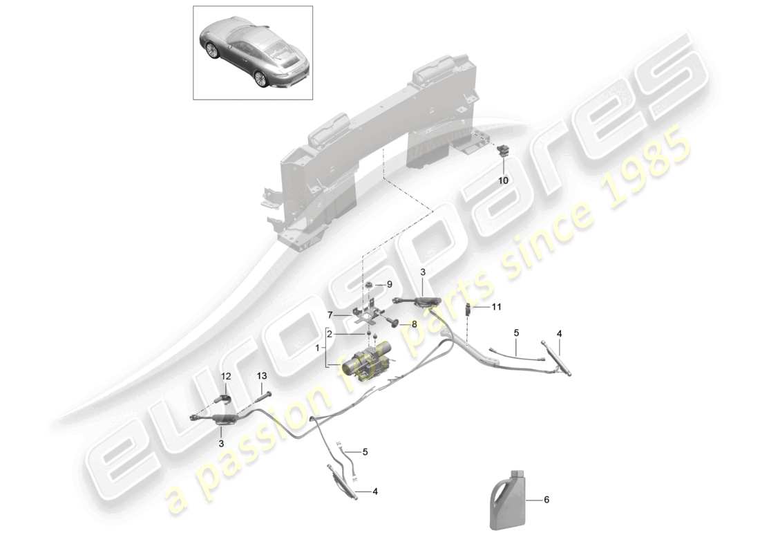 a part diagram from the porsche 991 parts catalogue