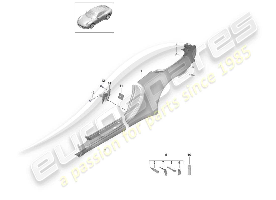 VIEW PARTS DIAGRAMS FROM THE PORSCHE 991 PARTS CATALOGUE a part diagram from the porsche 991 parts catalogue