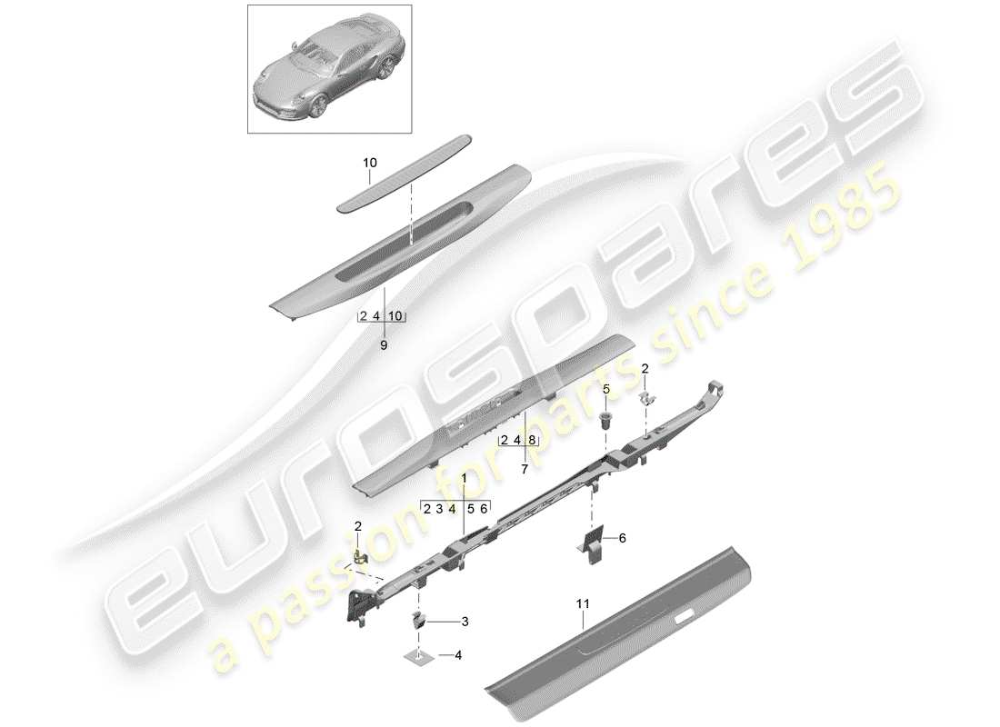 a part diagram from the porsche 991 parts catalogue