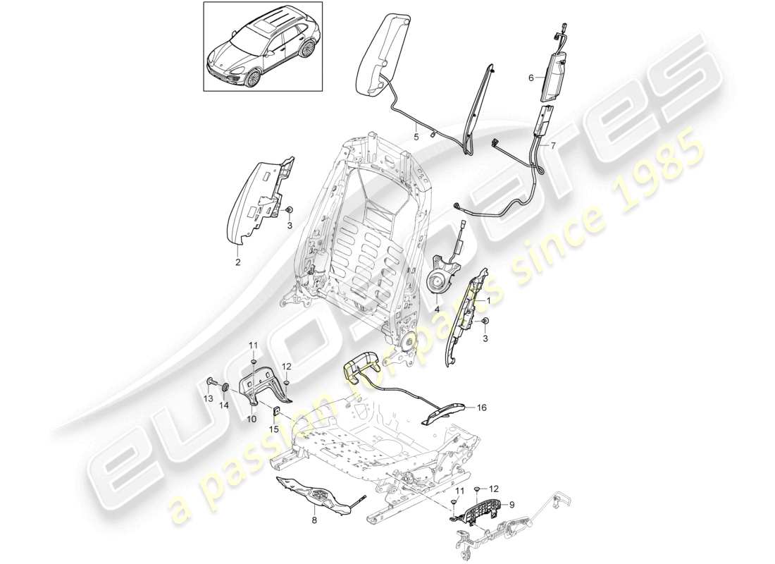 VIEW PARTS DIAGRAMS FROM THE PORSCHE CAYENNE PARTS CATALOGUE a part diagram from the porsche cayenne parts catalogue