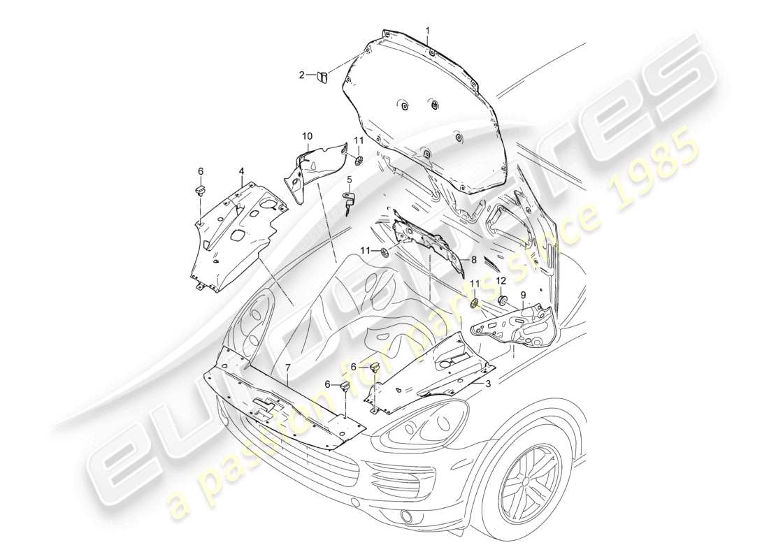 a part diagram from the porsche 2017 (cayenne e2 92a) parts catalogue