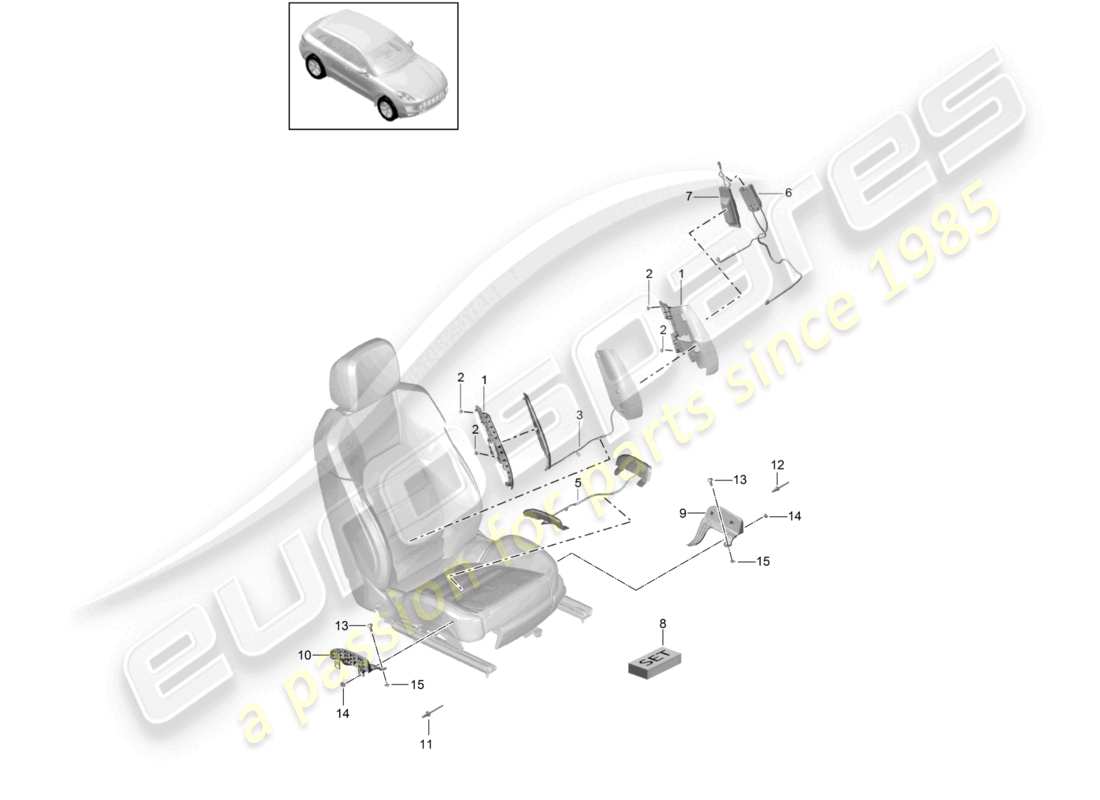 VIEW PARTS DIAGRAMS FROM THE PORSCHE MACAN PARTS CATALOGUE a part diagram from the porsche macan parts catalogue