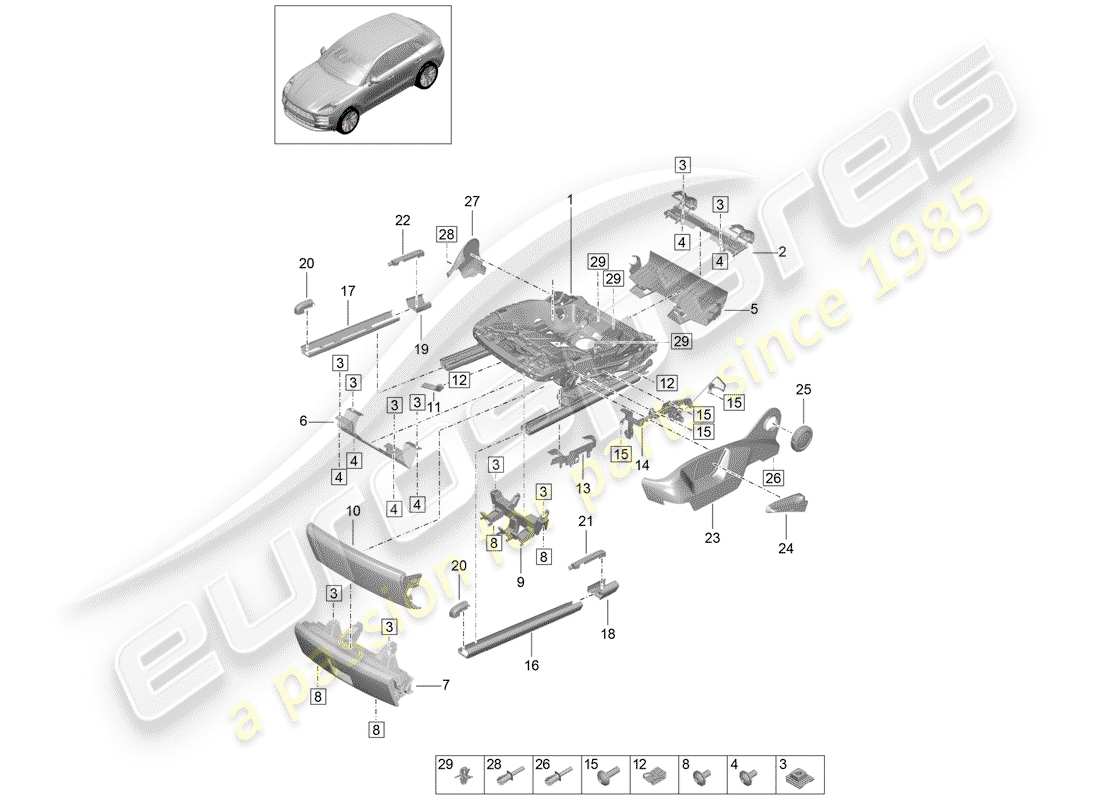 a part diagram from the porsche macan parts catalogue