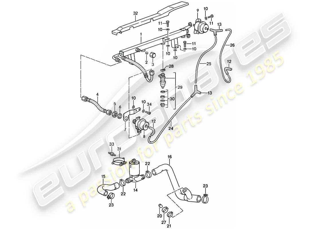 VIEW PARTS DIAGRAMS FROM THE PORSCHE 944 PARTS CATALOGUE a part diagram from the porsche 944 parts catalogue