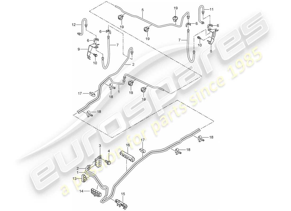 a part diagram from the porsche 2008 (cayenne e1 9pa) parts catalogue