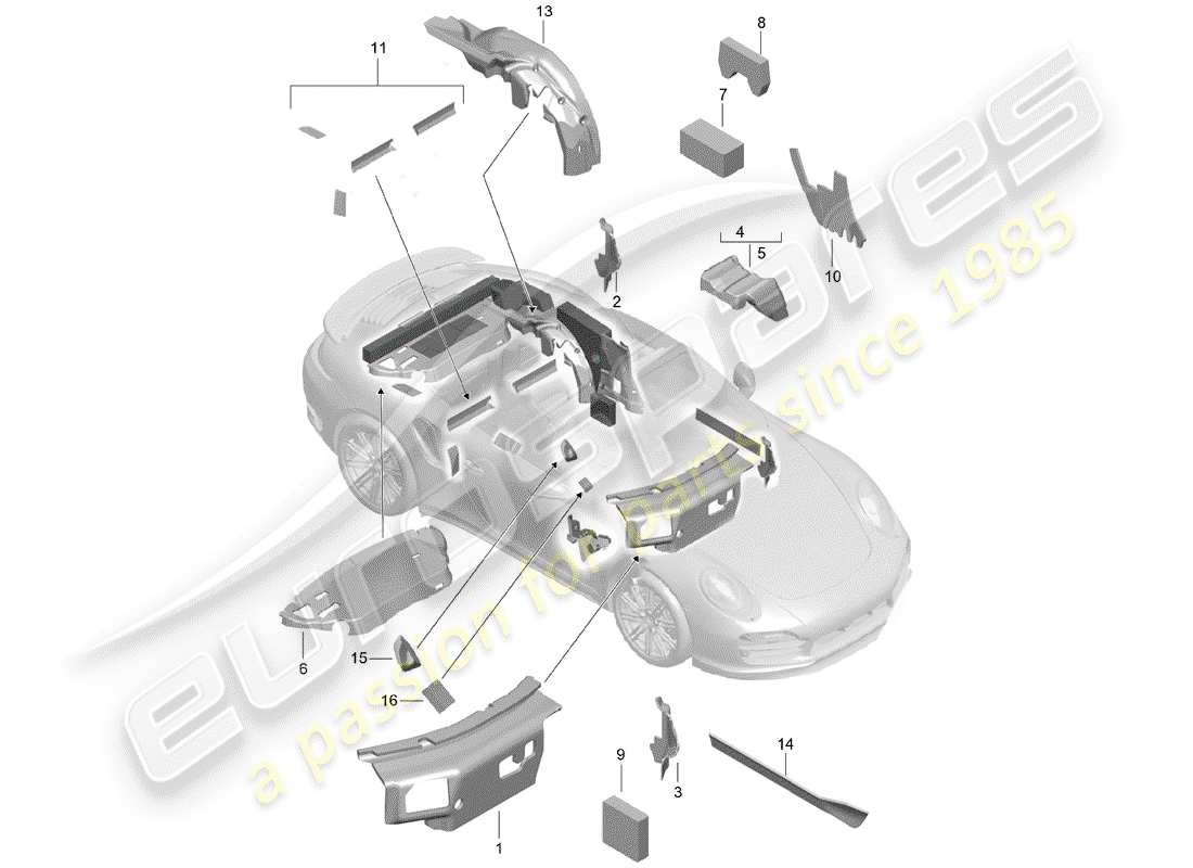 VIEW PARTS DIAGRAMS FROM THE PORSCHE 991 PARTS CATALOGUE a part diagram from the porsche 991 parts catalogue