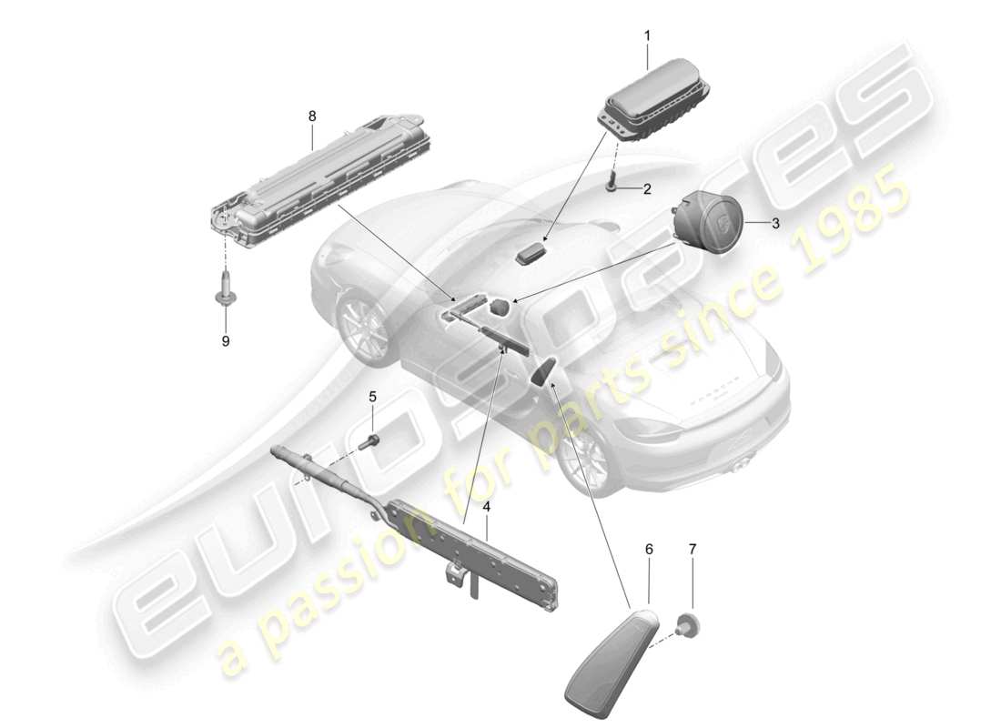 a part diagram from the porsche boxster parts catalogue