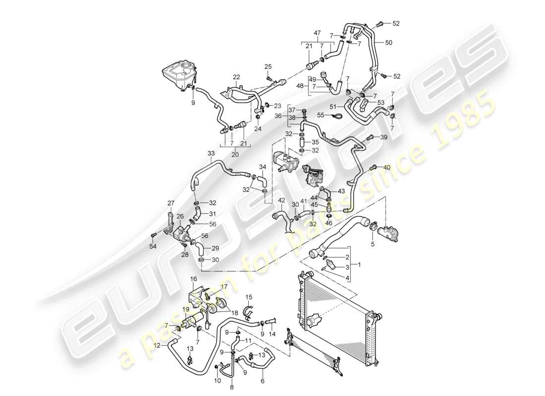 a part diagram from the porsche cayenne parts catalogue