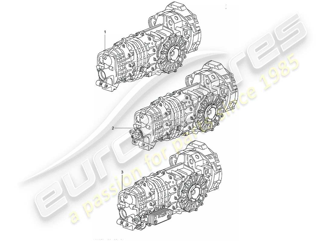 a part diagram from the porsche 1985 (refurbished and exchange catalogue) parts catalogue