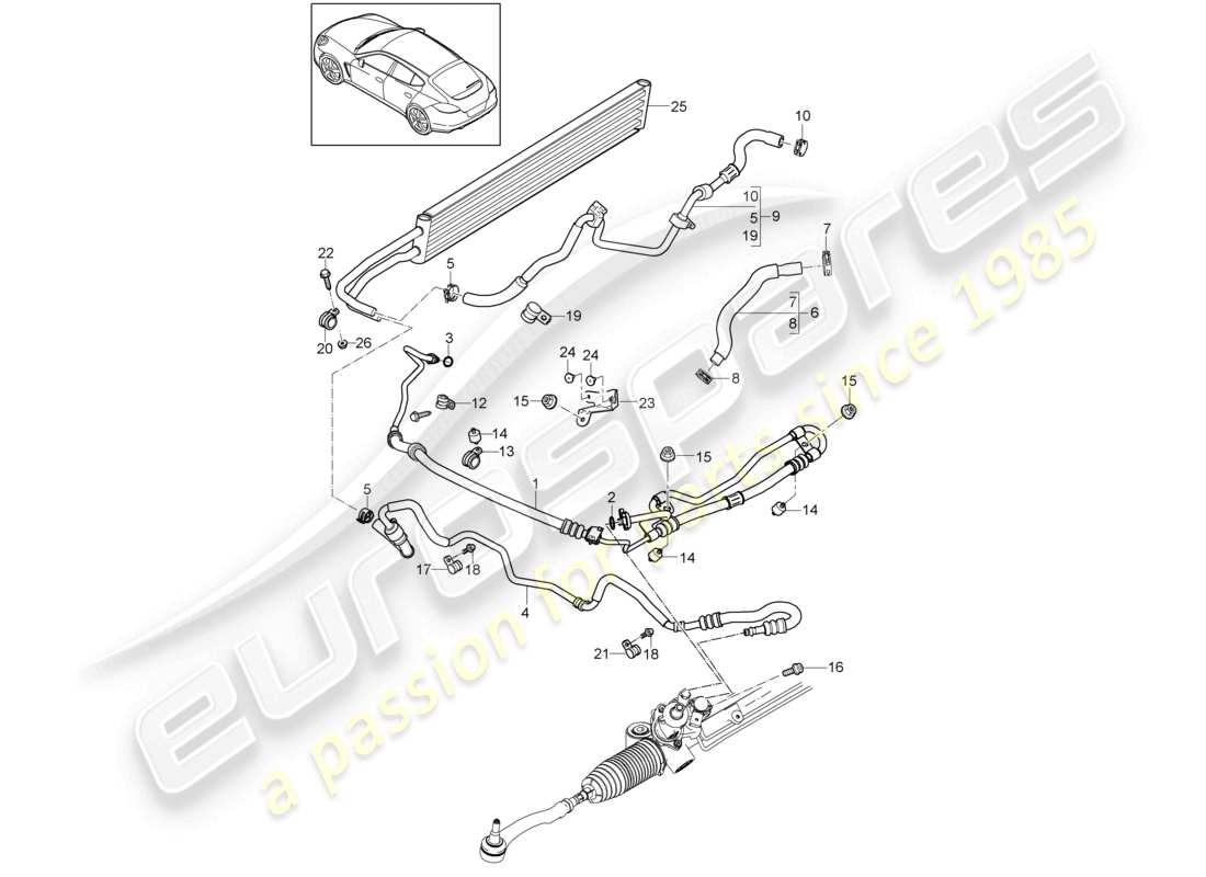 a part diagram from the porsche panamera parts catalogue