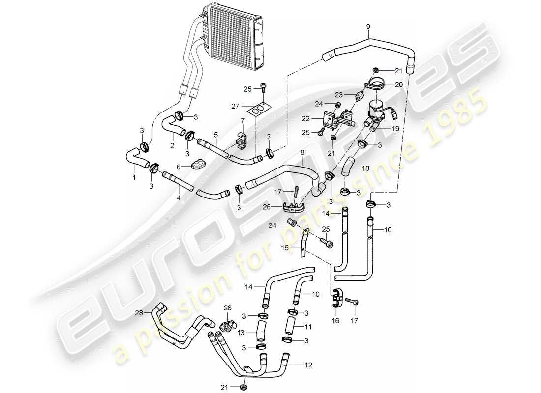 VIEW PARTS DIAGRAMS FROM THE PORSCHE CAYENNE PARTS CATALOGUE a part diagram from the porsche cayenne parts catalogue