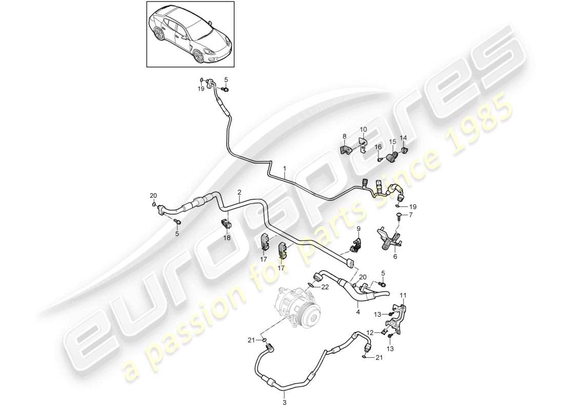 a part diagram from the porsche panamera parts catalogue