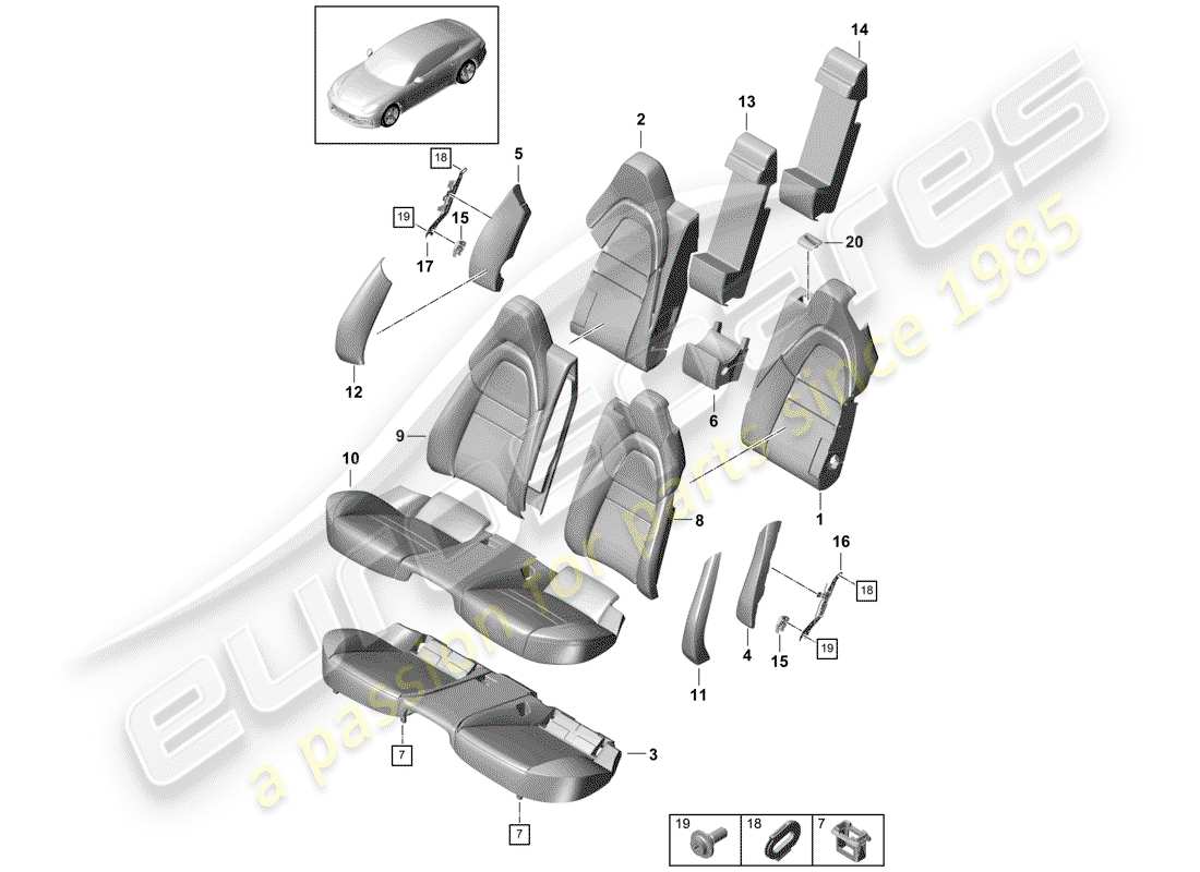 VIEW PARTS DIAGRAMS FROM THE PORSCHE PANAMERA PARTS CATALOGUE a part diagram from the porsche panamera parts catalogue