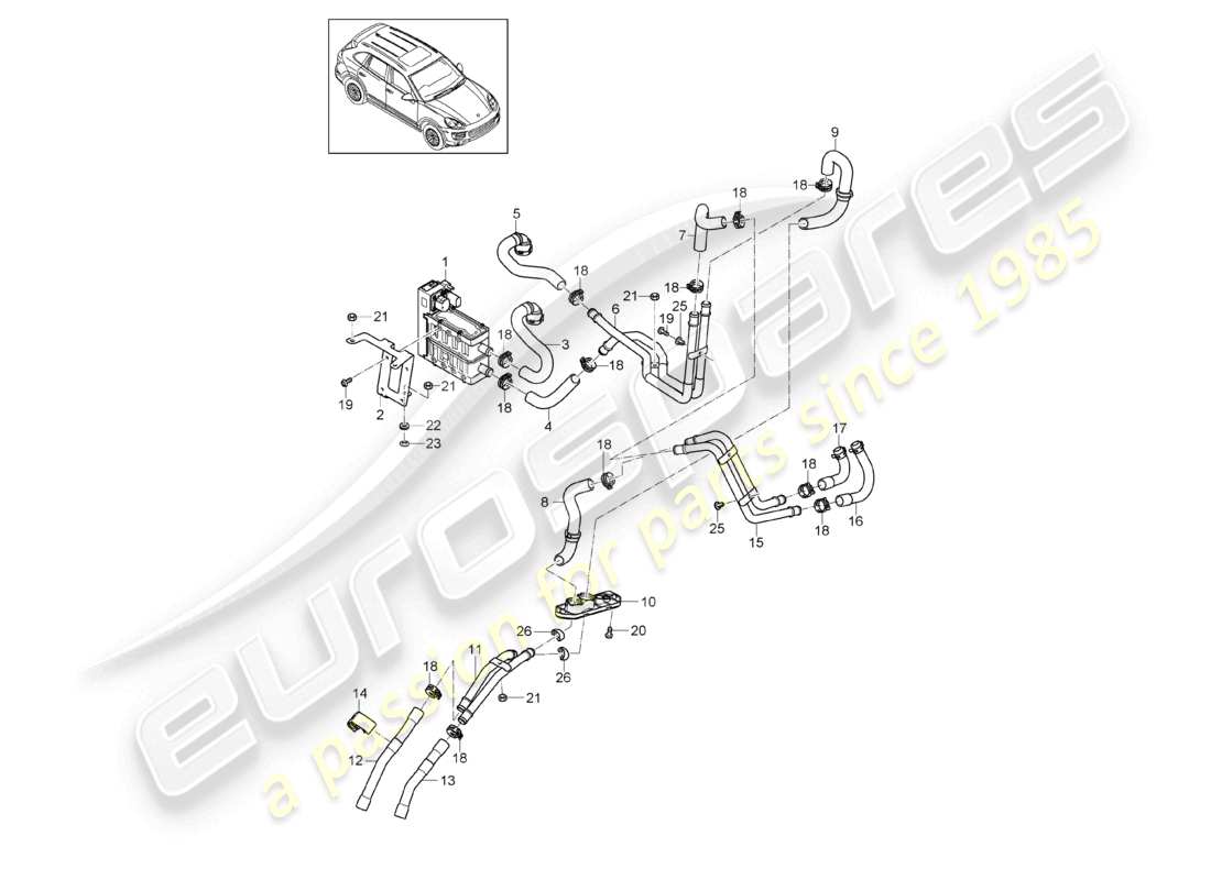 a part diagram from the porsche cayenne parts catalogue