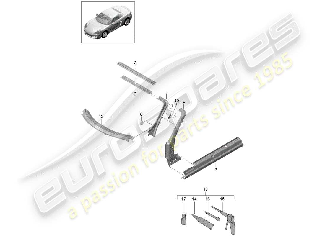 VIEW PARTS DIAGRAMS FROM THE PORSCHE BOXSTER PARTS CATALOGUE a part diagram from the porsche boxster parts catalogue