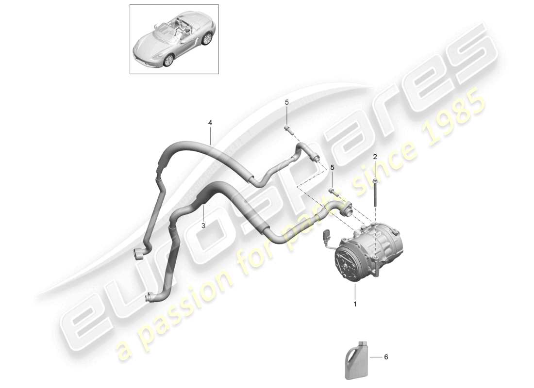 a part diagram from the porsche 2020 (718 boxster) parts catalogue