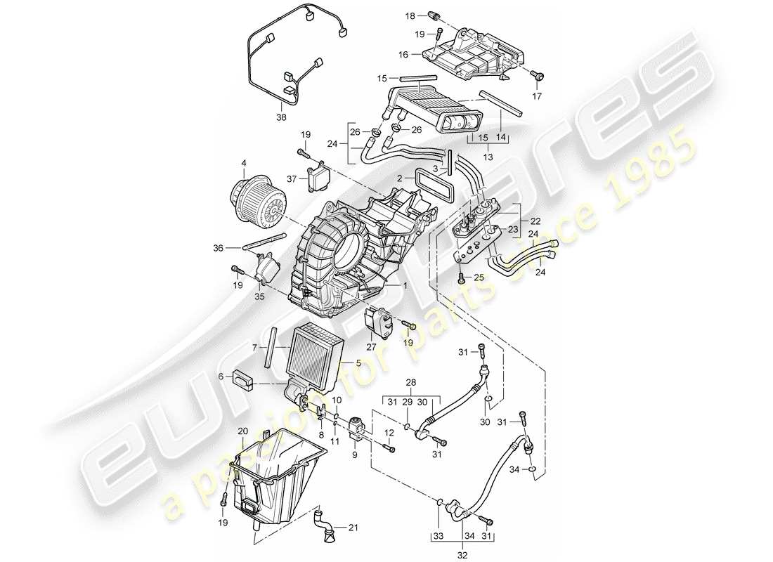 a part diagram from the porsche cayenne parts catalogue