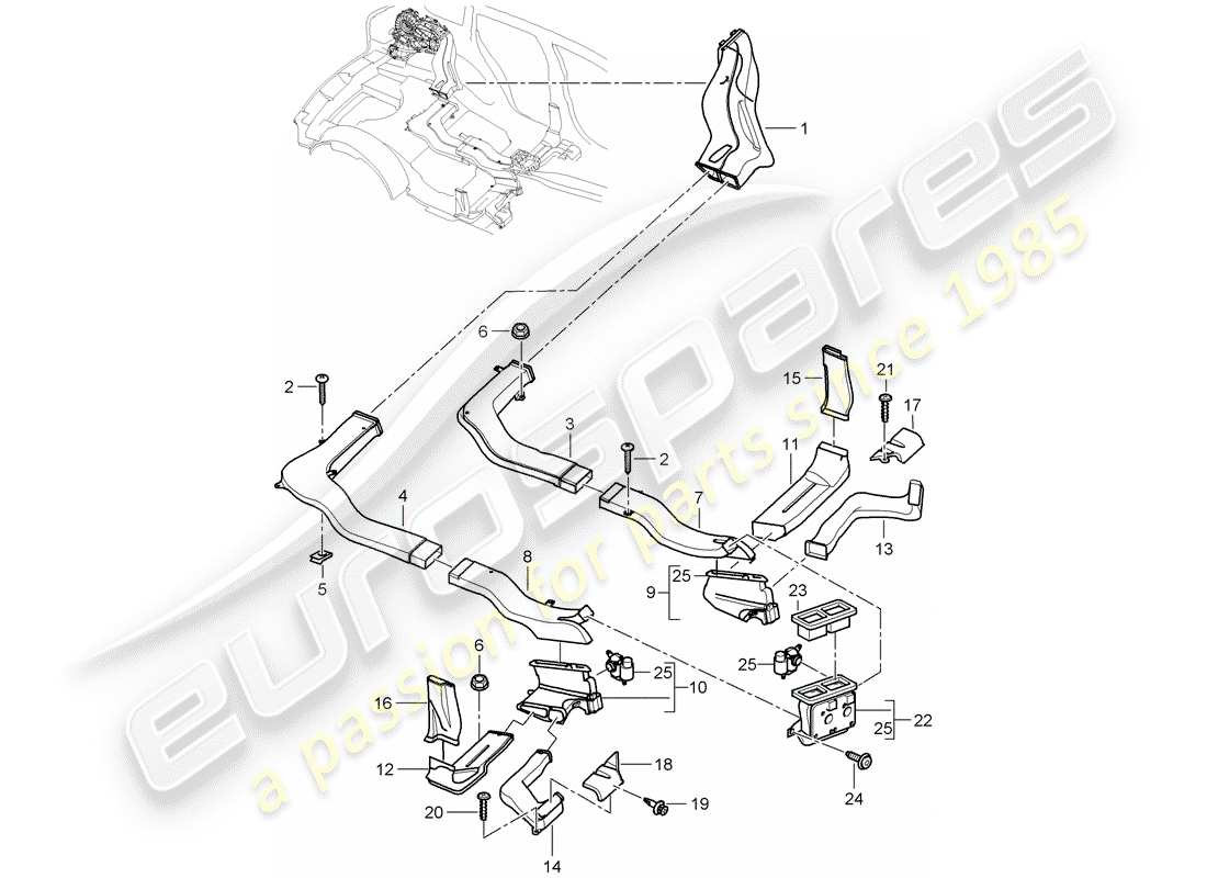 a part diagram from the porsche cayenne parts catalogue