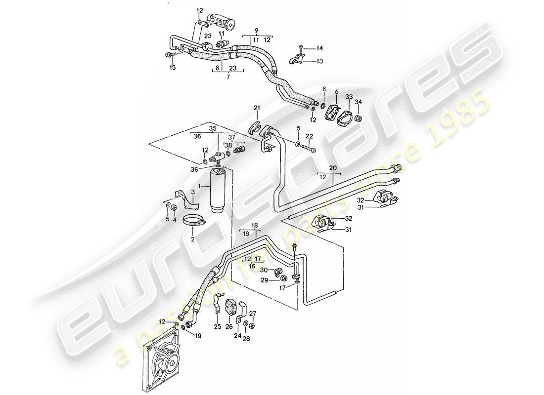 a part diagram from the porsche 993 parts catalogue