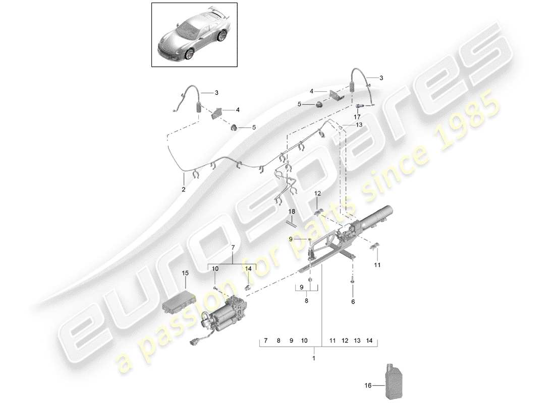 porsche 2017 (991-2 r/gt3/rs) adaptive suspension part diagram