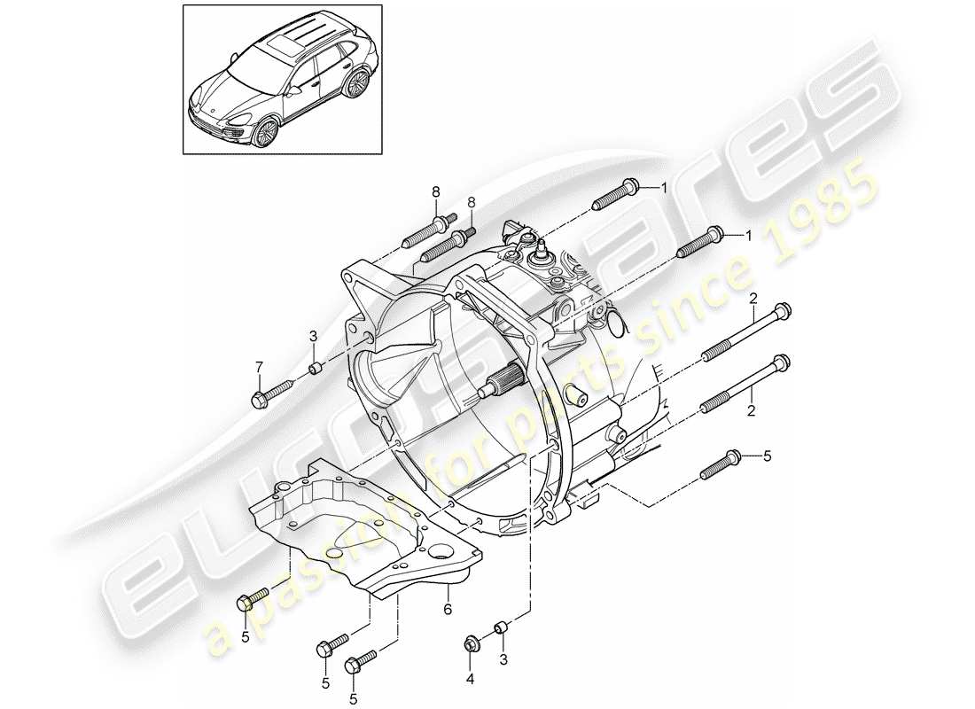 porsche 2018 (cayenne e2 92a) mounting parts for engine and parts diagram