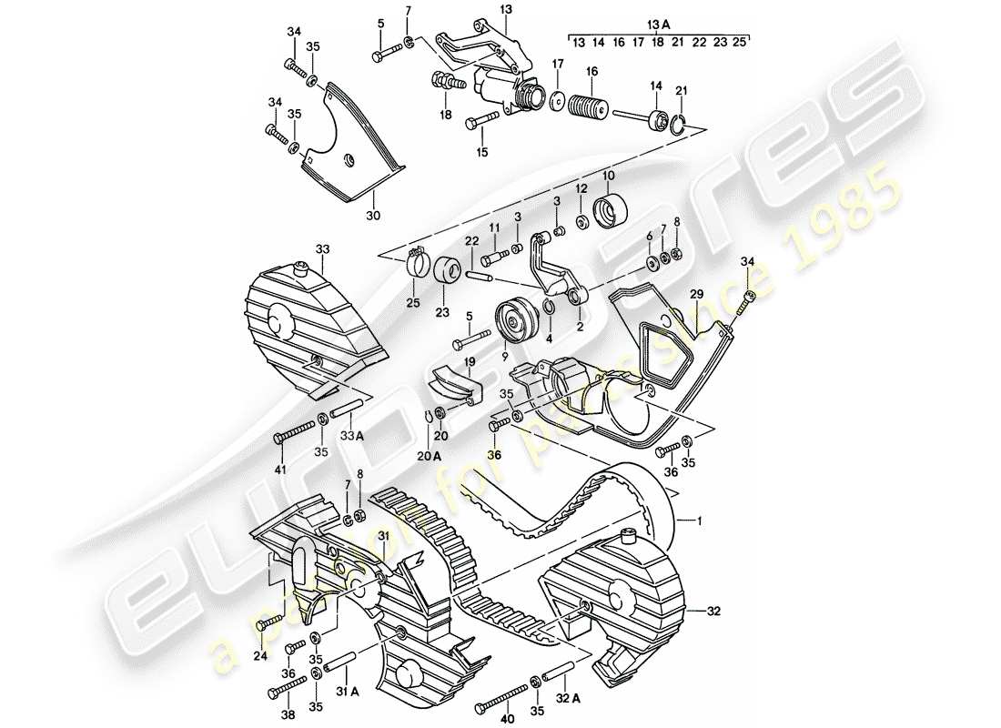 porsche 1981 (928) camshaft - driving mechanism part diagram