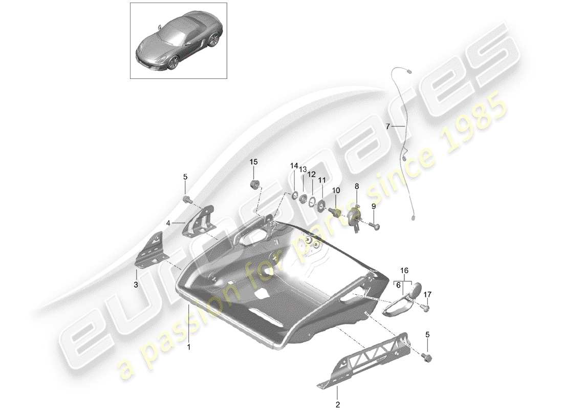 porsche 2013 (981 boxster) seat parts diagram