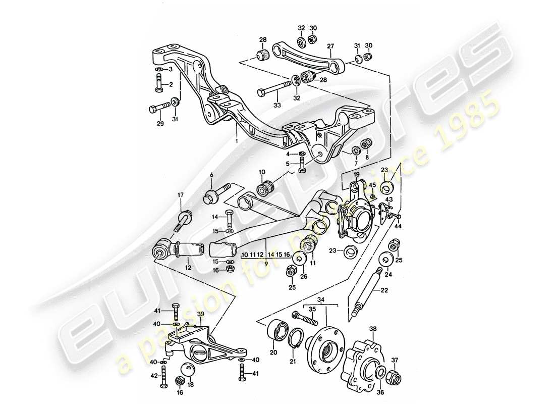 porsche 1992 (928) rear axle part diagram